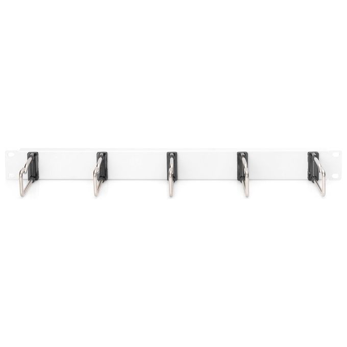 Digitus Pannello di Gestione Cavi 1he 5 Anelli in Acciaio 40x75mm Grigio Ral 7035