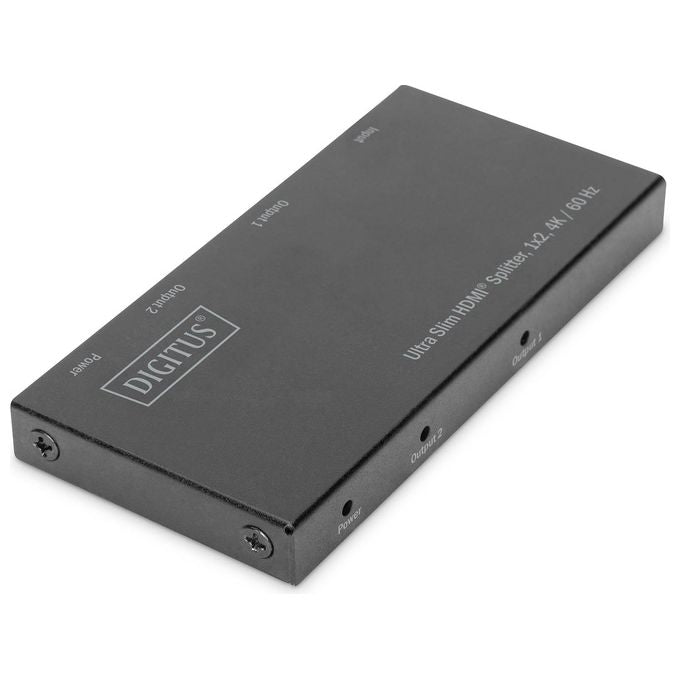 Digitus DS-45322 Splitter HDMI Ultra Slim 1x2 4K 60 Hz HDR HDCP 2.2 18 Gbps colore Nero