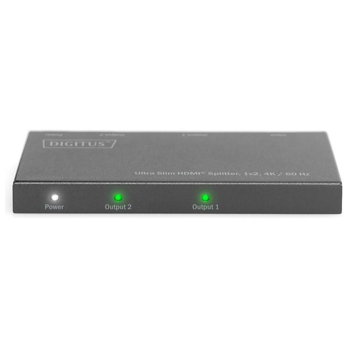 Digitus DS-45322 Splitter HDMI Ultra Slim 1x2 4K 60 Hz HDR HDCP 2.2 18 Gbps colore Nero