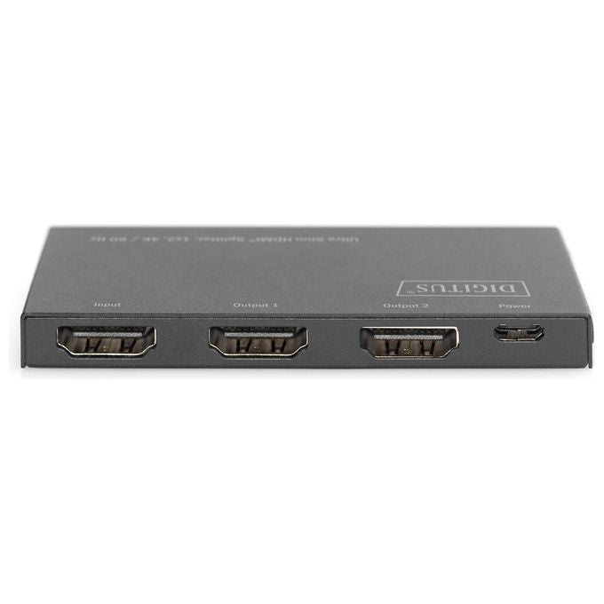 Digitus DS-45322 Splitter HDMI Ultra Slim 1x2 4K 60 Hz HDR HDCP 2.2 18 Gbps colore Nero