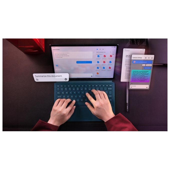 Lenovo ZAEG0015IT Yoga Tab Plus Tablet Android 12.7'' 3K Snapdragon 8 Gen 3 16 GB RAM 256 GB Wi-Fi 7 Android 14 Tastiera e Pennino inclusi colore Tidal Teal