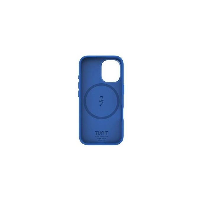 Tunit Clear Cover per iPhone 16 Soft Touch in Silicone con MagSafe Blu