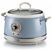Ariete 2904 Vintage Cuociriso Elettrico e Slow Cooker 3,5 L 700W 5 funzioni ciotola in ceramica colore Celeste