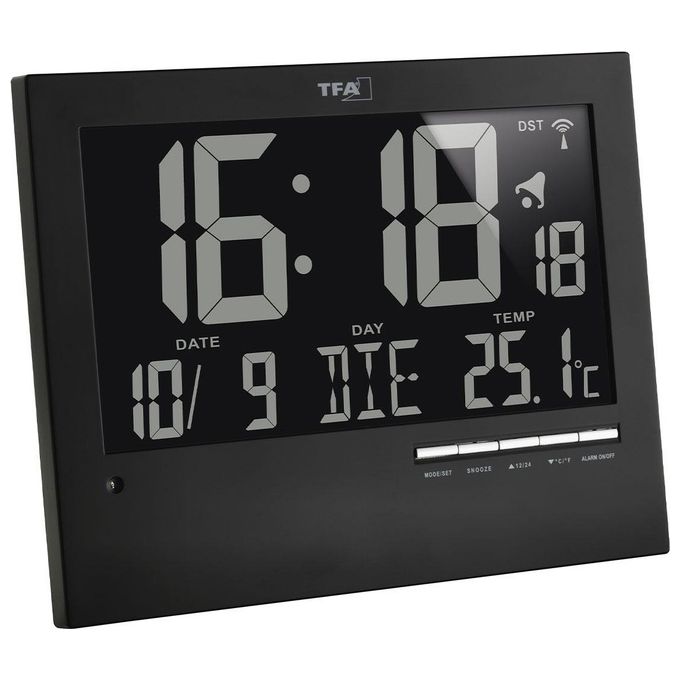 Tfa-Dostmann Orologio a Parete Radiocontrollato Nero