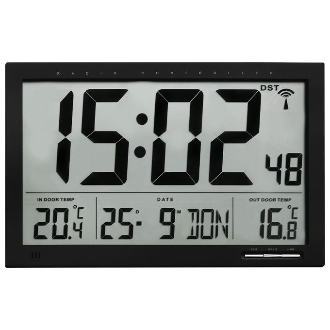 Tfa Dostmann Funk Orologio Digitale da Parete Nero