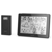 Hama 00186369 Meteotime Stazione Meteo con Anemometro Termometro e Igrometro Interno Esterno colore Nero