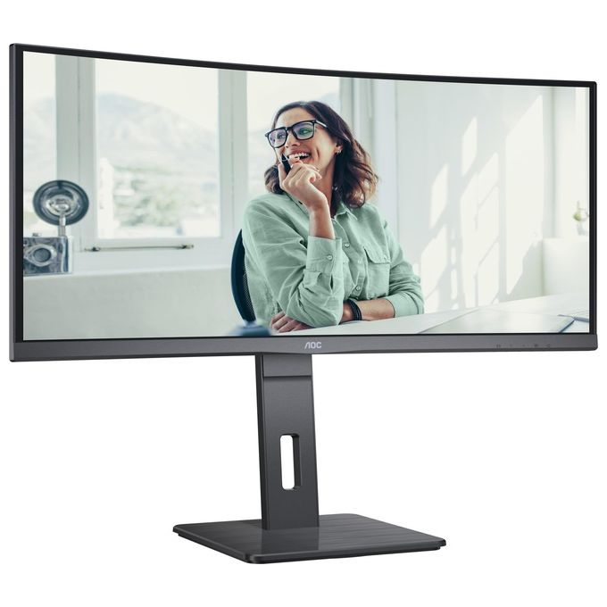 AOC CU34P3CV Monitor Curvo 34'' VA WQHD 100 Hz 4ms USB-C 65W Hub USB RJ45 colore Nero