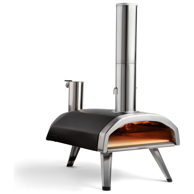 Ooni UU-P0AD00 Fyra 12 Forno per pizza portatile a pellet con pietra refrattaria in cordierite 500 °C in 15 minuti (72.6x74.2x39.4 cm) colore Nero