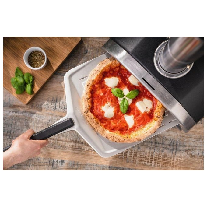 Ooni UU-P0AD00 Fyra 12 Forno per pizza portatile a pellet con pietra refrattaria in cordierite 500 °C in 15 minuti (72.6x74.2x39.4 cm) colore Nero