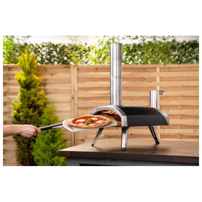 Ooni UU-P0AD00 Fyra 12 Forno per pizza portatile a pellet con pietra refrattaria in cordierite 500 °C in 15 minuti (72.6x74.2x39.4 cm) colore Nero