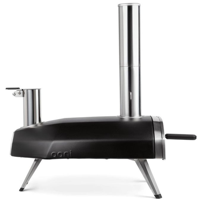 Ooni UU-P0AD00 Fyra 12 Forno per pizza portatile a pellet con pietra refrattaria in cordierite 500 °C in 15 minuti (72.6x74.2x39.4 cm) colore Nero
