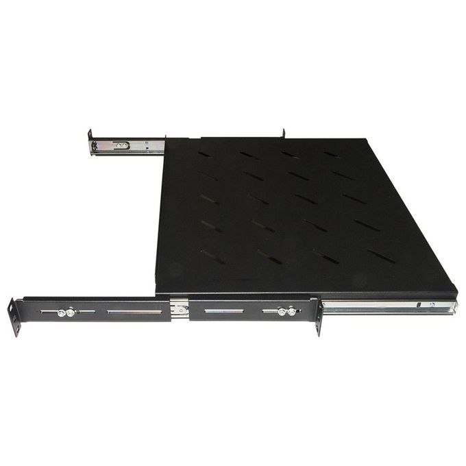 Link ripiano universale per armadio rack estraibile su binari telescopici 1 unita' nero 350mm.