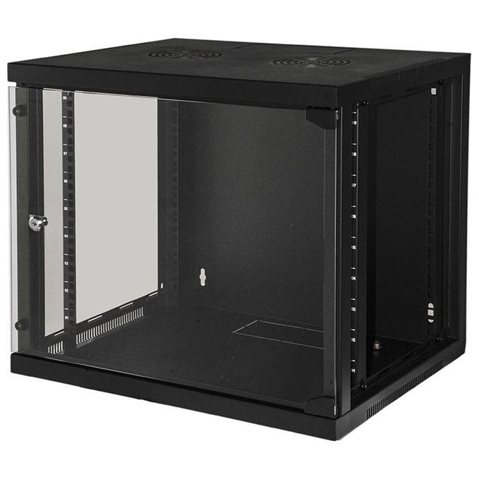 Link armadio 9 unita' da muro per reti (a)485 x (l)540 x (p) 450 mm colore nero