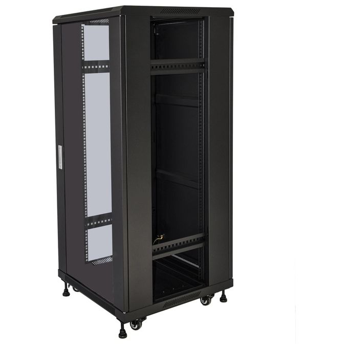 Link LK1927U610NV Armadio rack 19'' 27u 1388x600x1000mm colore nero porta vetro