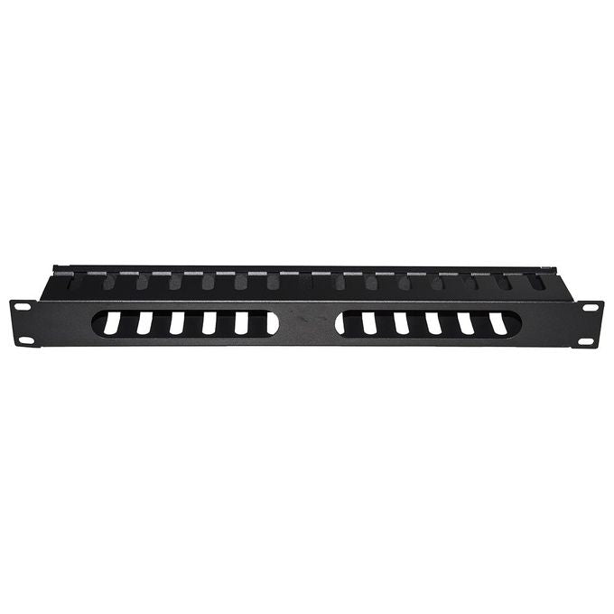 Link pannello guidacavi per armadi rack 19 1u a gabbia nero 483x42x70 mm in metallo