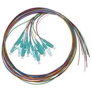 Link set 12 cavi pigtail fibra ottica colorati connettori lc om3 simplex 1 mt