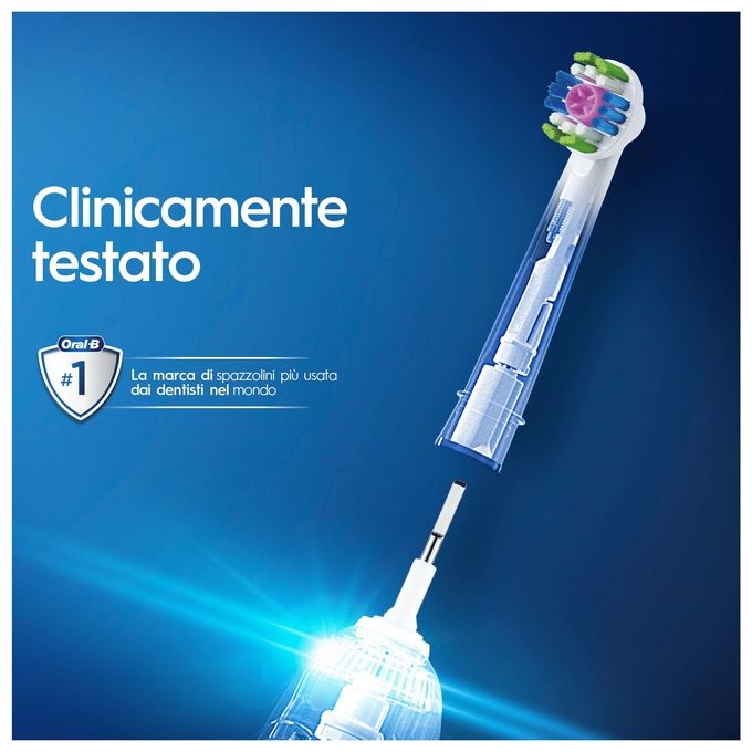 Braun Oral-B 3D White Testine di Ricambio con Tecnologia CleanMaximiser Confezione da 3 Pezzi