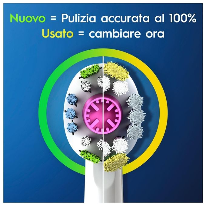 Braun Oral-B 3D White Testine di Ricambio con Tecnologia CleanMaximiser Confezione da 3 Pezzi