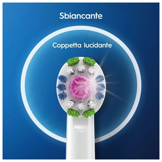 Braun Oral-B 3D White Testine di Ricambio con Tecnologia CleanMaximiser Confezione da 3 Pezzi