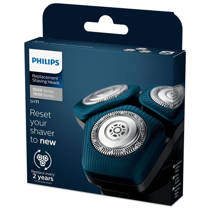 Philips SH71-50 Testine di Rasatura di Ricambio per Serie 7000 e 5000 3 Testine Lavabili colore Argento