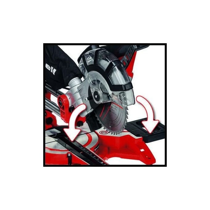 Einhell 4300390 TC-SM 2131-1 Dual Troncatrice Radiale a Trazione 1800 W 4900 min-1 lama 210 mm metallo duro laser integrato