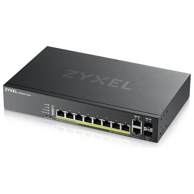 Zyxel GS2220-10HP-EU0101F Switch di Rete Gestito Layer 2 10 Porte Gigabit Ethernet 8 Porte PoE Budget 180 W colore Nero