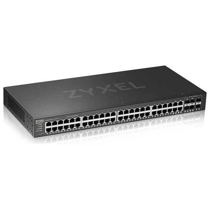 ZYXEL GS2220-50-EU0101F Switch Gestito Layer 2 44 Porte Gigabit 4 Porte Combo SFP 2 Slot SFP Fanless Rack Nero