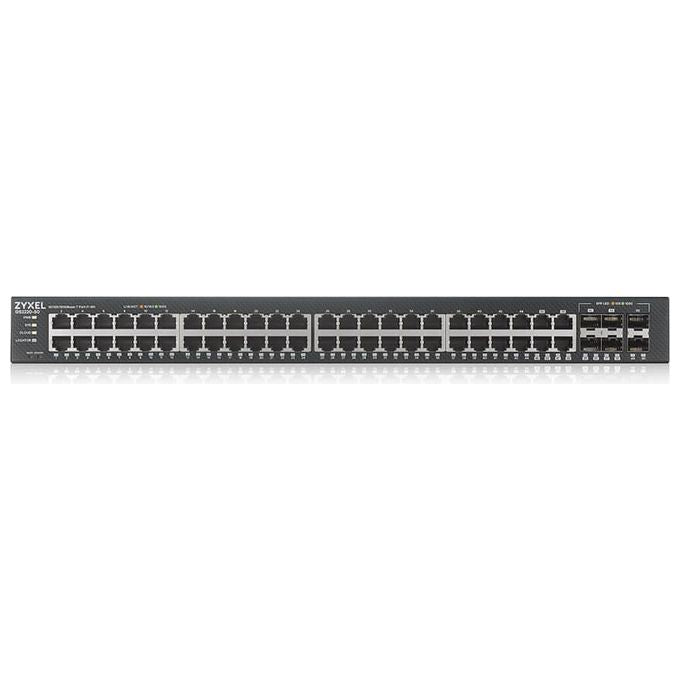 ZYXEL GS2220-50-EU0101F Switch Gestito Layer 2 44 Porte Gigabit 4 Porte Combo SFP 2 Slot SFP Fanless Rack Nero
