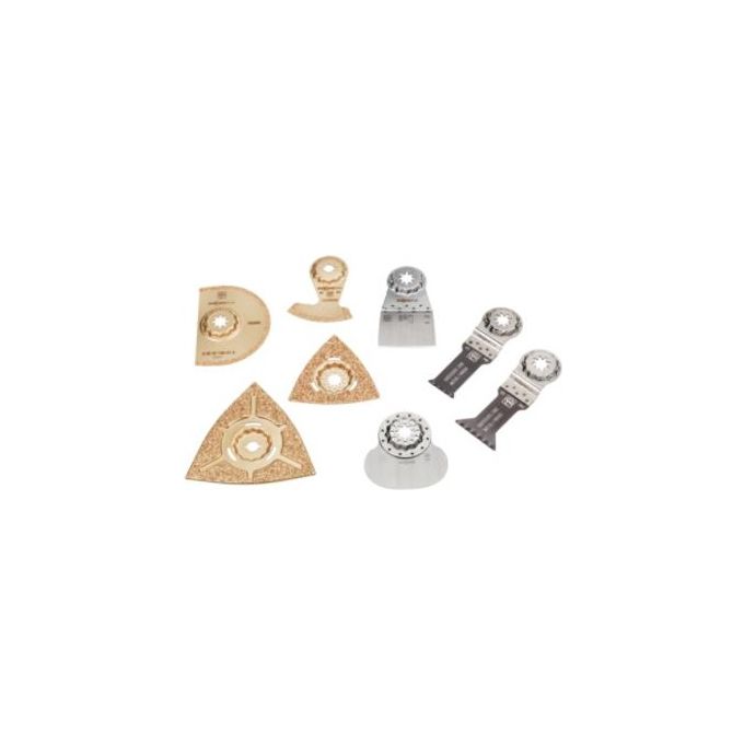 FEIN 35222967140 Set di 8 Lame StarlockMax per Riparazioni Sanitarie e di Riscaldamento in Metallo Duro colore Nero