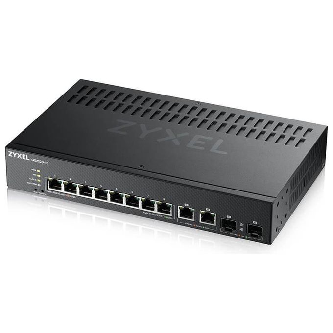 ZYXEL GS2220-10-EU0101F Switch PoE+ Gestito Layer 2 8 Porte Gigabit 2 Porte Combo SFP Fanless colore Nero