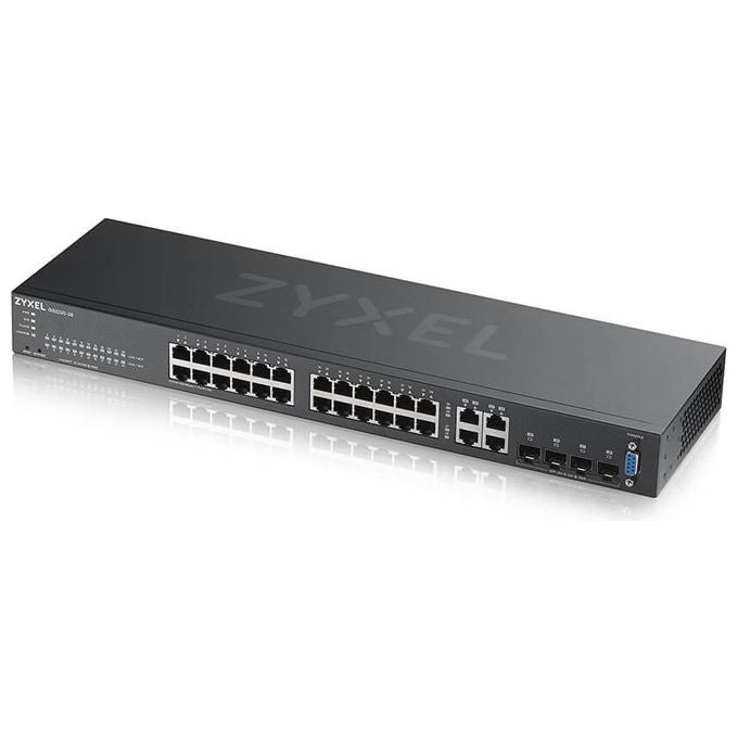 Zyxel GS2220-28-EU0101F Switch di Rete Gestito L2 24 Porte Gigabit Ethernet 4 Porte Combo SFP Fanless Montaggio Rack colore Nero