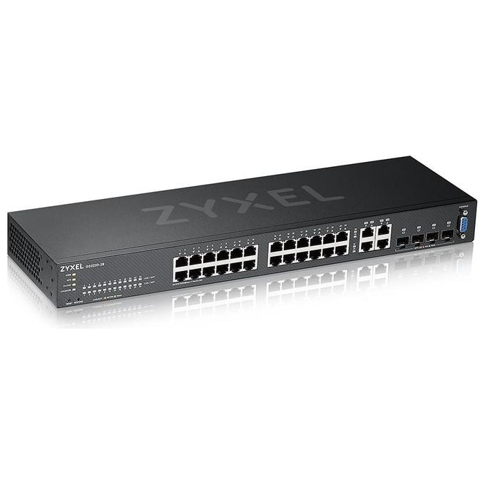 Zyxel GS2220-28-EU0101F Switch di Rete Gestito L2 24 Porte Gigabit Ethernet 4 Porte Combo SFP Fanless Montaggio Rack colore Nero