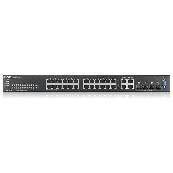 Zyxel GS2220-28-EU0101F Switch di Rete Gestito L2 24 Porte Gigabit Ethernet 4 Porte Combo SFP Fanless Montaggio Rack colore Nero