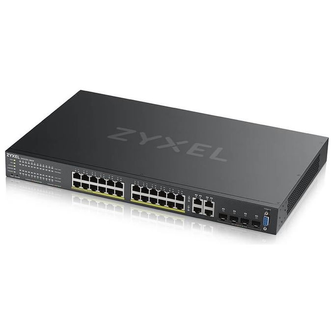 ZYXEL GS2220-28HP-EU0101F Switch Gestito Layer 2 24 Porte Gigabit PoE+ 375W 4 Porte Combo SFP Nero