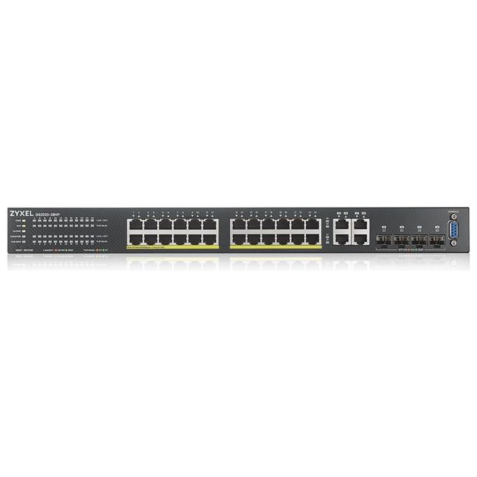 ZYXEL GS2220-28HP-EU0101F Switch Gestito Layer 2 24 Porte Gigabit PoE+ 375W 4 Porte Combo SFP Nero