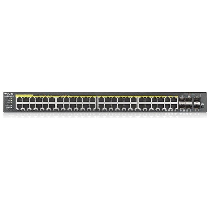ZYXEL GS2220-50HP-EU0101F Switch Gestito Layer 2 44 Porte Gigabit PoE+ 375 W 6 Slot SFP Nero