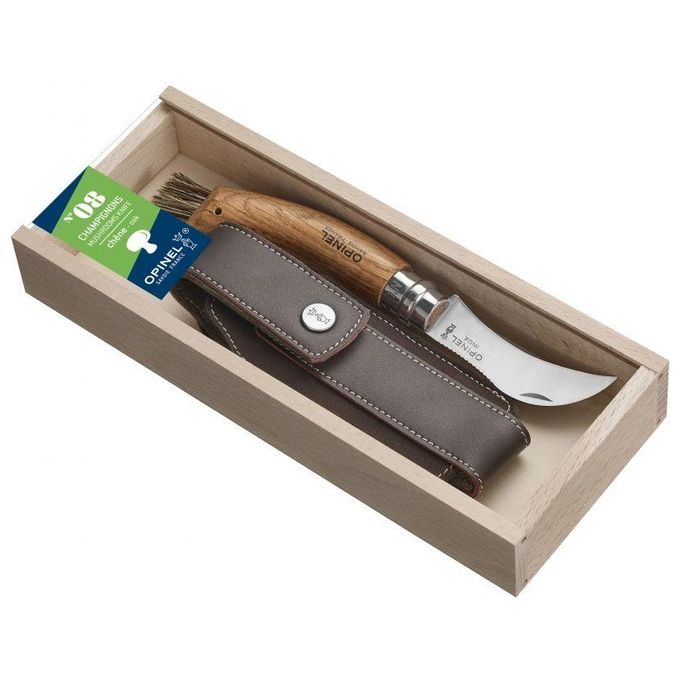 Opinel Coltello per Funghi in Legno di Quercia con Scatola in Legno e Custodia