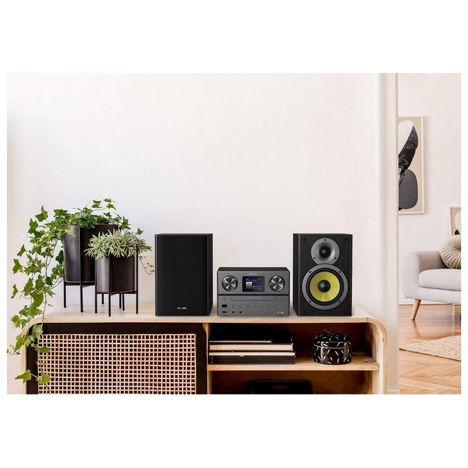 Philips TAM8905-10 Microsistema Audio Hi-Fi 100W CD Bluetooth Wi-Fi DAB+ Spotify USB colore Nero