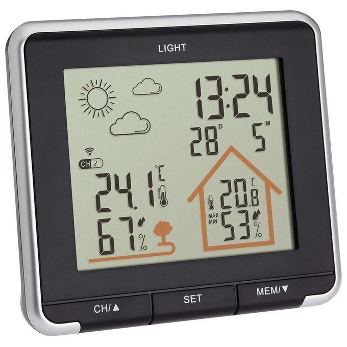 TFA-Dostmann 35.1153.01 LIFE Stazione Meteo Digitale Senza Fili Temperatura Umidita' Interno Esterno 3 Sensori 60 m colore Nero
