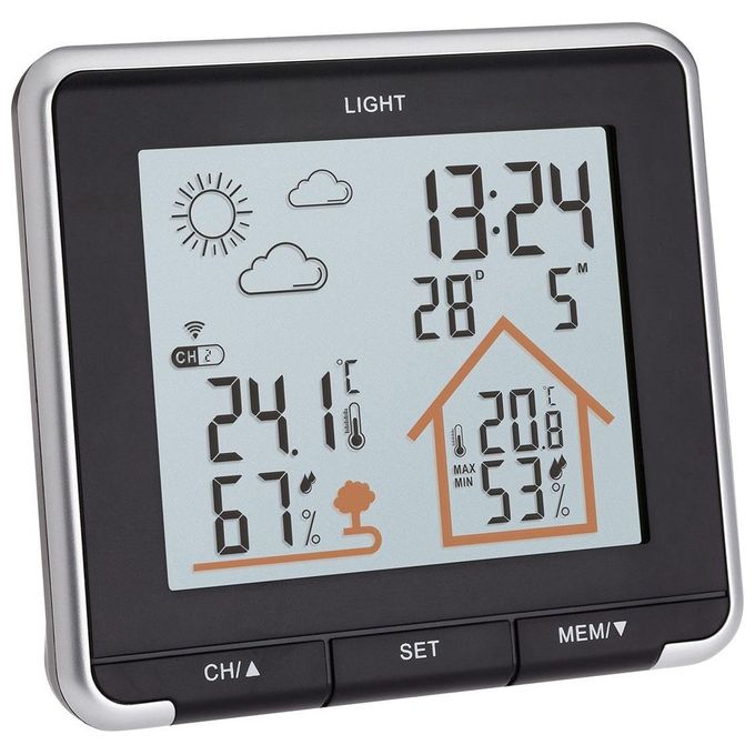 TFA-Dostmann 35.1153.01 LIFE Stazione Meteo Digitale Senza Fili Temperatura Umidita' Interno Esterno 3 Sensori 60 m colore Nero