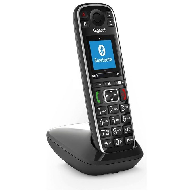 Gigaset E720 Cordless DECT Senior Display 2.2'' Bluetooth 4.2 Vivavoce Rubrica 200 Tasti Grandi Funzione SOS colore Nero