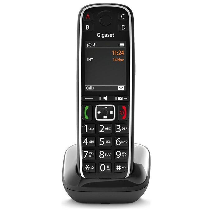 Gigaset E720 Cordless DECT Senior Display 2.2'' Bluetooth 4.2 Vivavoce Rubrica 200 Tasti Grandi Funzione SOS colore Nero