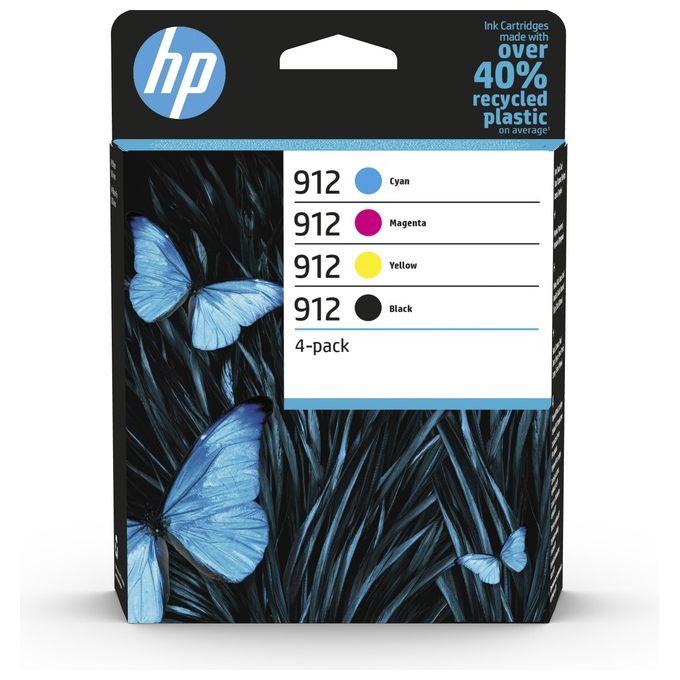 HP 6ZC74AE 912 Multipack Cartucce Originali Inkjet Resa Standard 4 pz Nero Ciano Magenta Giallo colore Nero