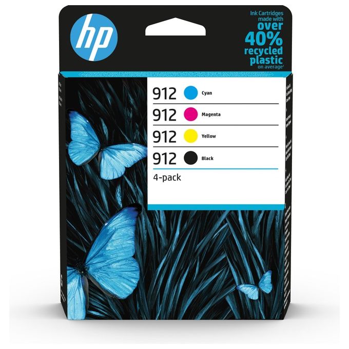 HP 6ZC74AE 912 Multipack Cartucce Originali Inkjet Resa Standard 4 pz Nero Ciano Magenta Giallo colore Nero