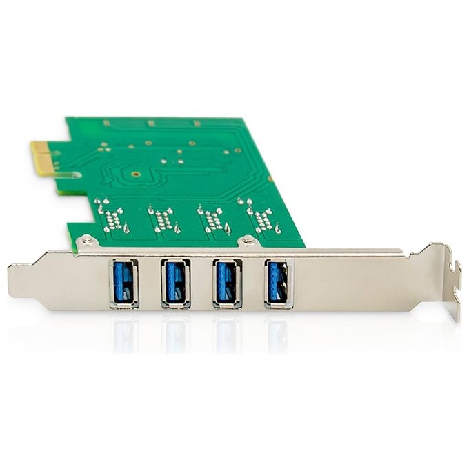 Digitus DS-30226 Scheda PCIe 4 Porte USB 3.0 SuperSpeed 5 Gbps Chipset VL805 Low Profile Plug and Play colore Verde