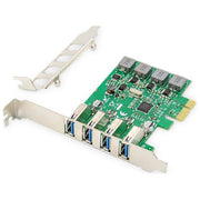 Digitus DS-30226 Scheda PCIe 4 Porte USB 3.0 SuperSpeed 5 Gbps Chipset VL805 Low Profile Plug and Play colore Verde