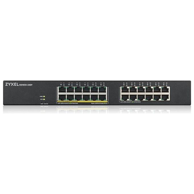 Zyxel GS1900-24EP Switch Gestito L2 24 Porte Gigabit Ethernet 12 Porte PoE+ 130W Budget VLAN IPv6 Rack 19'' colore Nero