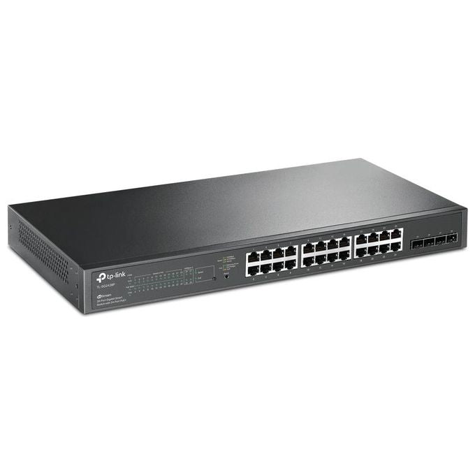 TP-Link TL-SG2428P JetStream Switch Gestito L2 28 porte Gigabit 24 PoE+ 250W 4 slot SFP Omada SDN colore Nero