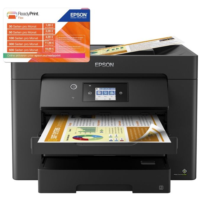 Epson WF-7830DTWF WorkForce Stampante Multifunzione Inkjet A3 4in1 25 ppm Wi-Fi Ethernet ADF Fronte Retro colore Nero