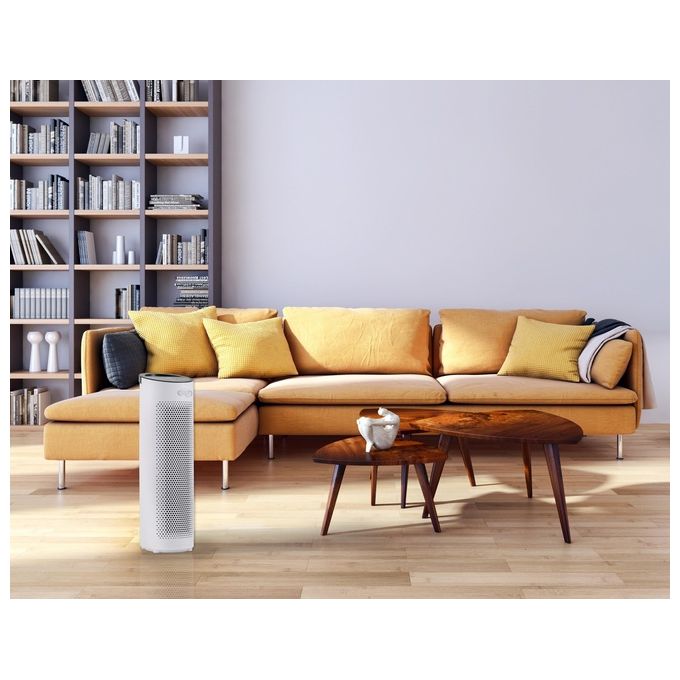 Argo Pury - Purificatore d'aria per ambienti fino a 30 m², filtrazione multistrato con HEPA 13, 60 dB, 3 velocita', timer e maniglia per il trasporto, Bianco-Nero